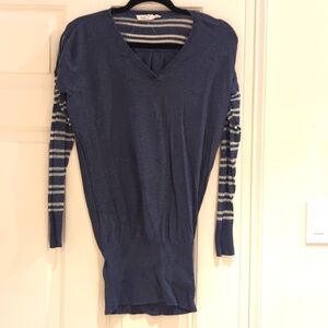 BCBGENERATION Blue tunic sweater see through sleeves Size XXS